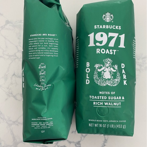 ⭐️Starbucks 1971 Roast⭐️ – 2- Bold & Dark Whole Bean Coffee (1 lb each) - Picture 2 of 4